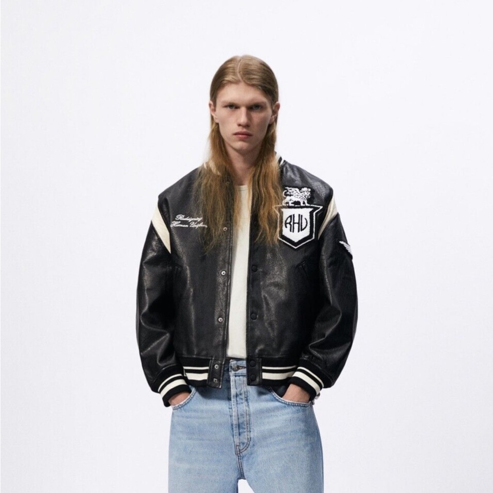 Zara Black and White Varsity Jacket